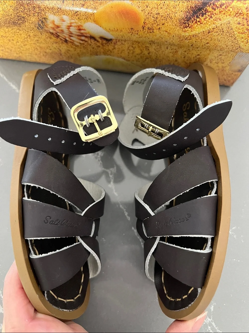 AUTH NIB Salt Water the Original Sandal Toddler Little Kids BROWN